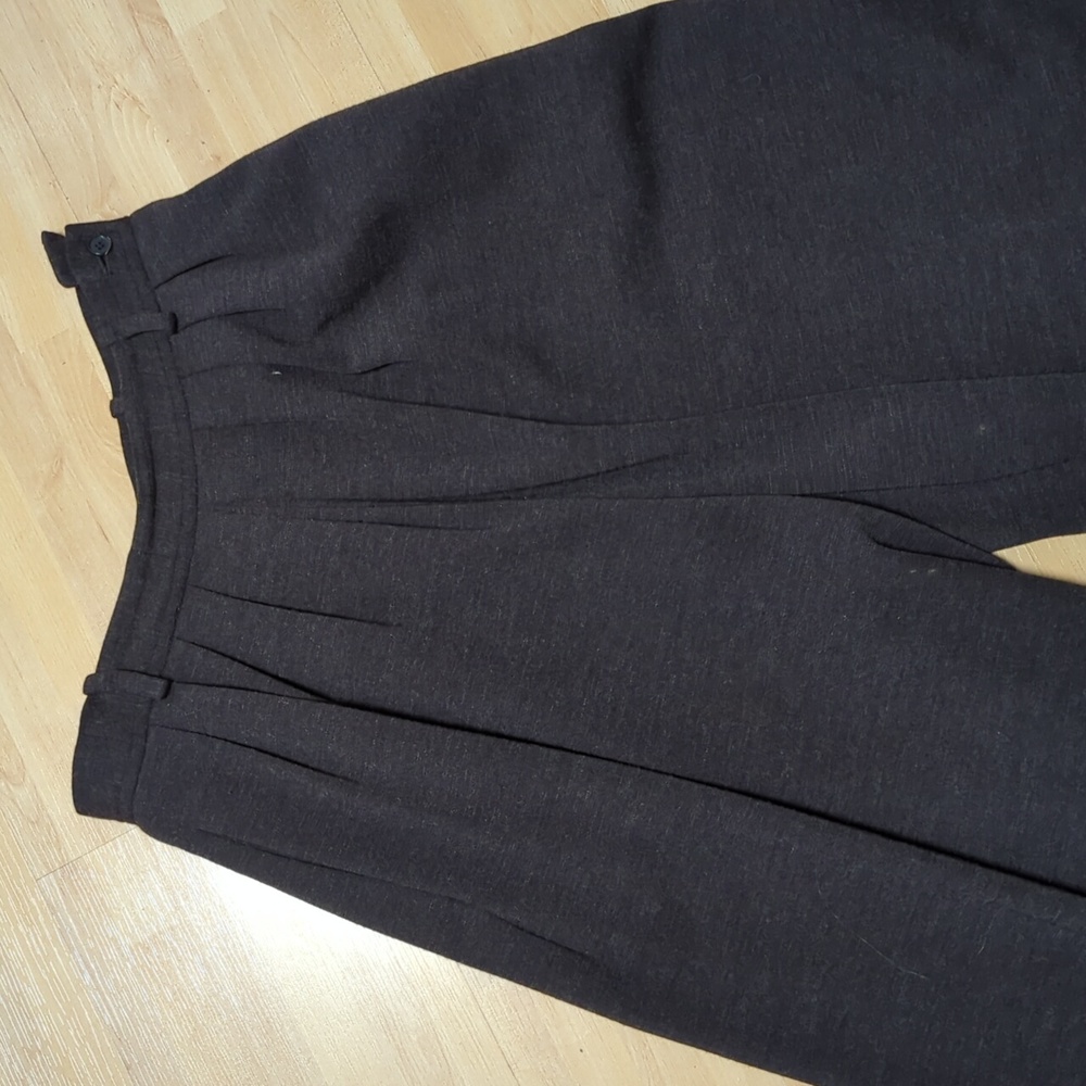 YSL wide-legged wool dark gray pants